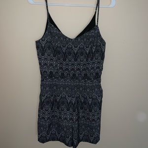 Charcoal grey printed romper